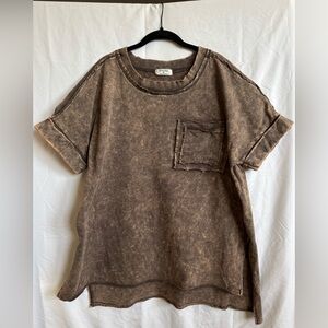 Zeana Acid Wash Sweatshirt Tee 2X